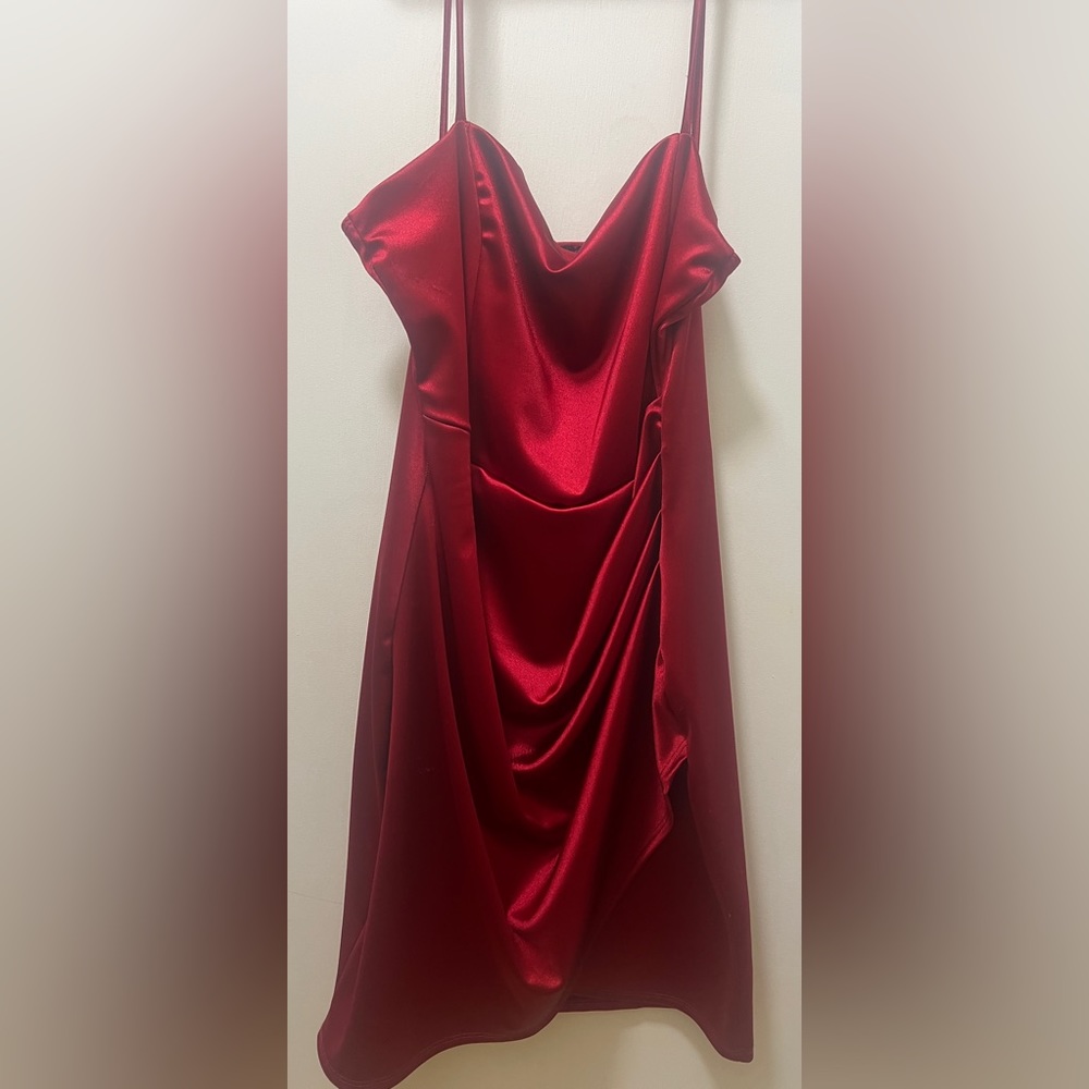Red dress size large(juniors) , wore on homecoming once, like new.